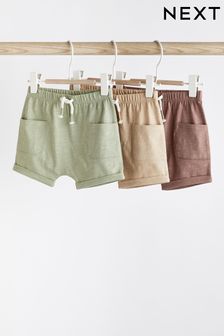 Stone Natural/Sage Green Baby Jersey Shorts 3 Pack (C33109) | 11 € - 14 €