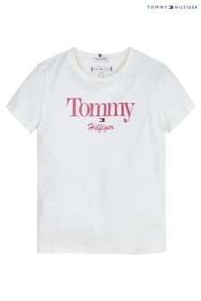 Tommy Hilfiger White Graphic Glitter T-Shirt (C33219) | €18.50 - €21.50