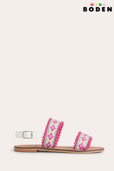 Boden White Embroidered Sandals (C33338) | €19 - €21.50