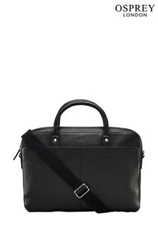 OSPREY LONDON The Jacob Leather Black Laptop Bag (C33357) | €216