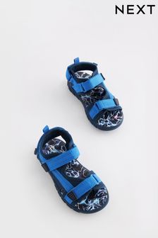 Cobalt Blue Standard Fit (F) Lightweight Touch Fastening Adjustable Strap Trekker Sandals (C33381) | €12 - €14