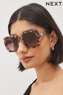 Grau - Polarisierte Oversize-Sonnenbrille in eckiger Form (C33535) | 20 €