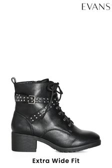 Evans Extra Wide Fit Jessie Black Ankle Boots (C33540) | €29