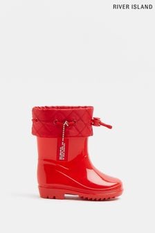River Island Red Drawcord Wellies (C33552) | €25