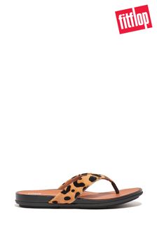 FitFlop Animal Print Gracie Hair-On Leather Flip Flops (C33672) | 87 €