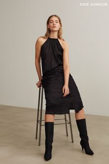 Sofie Schnoor Black Ruched Midi Skirt (C33685) | €66