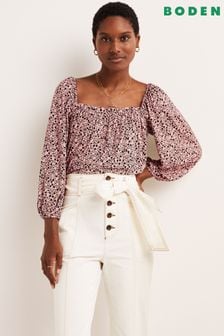 Boden Pink Square Neck Swing Jersey Top (C33686) | €26