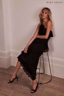 Mint Velvet Black One Shoulder Midi Dress (C33730) | €87