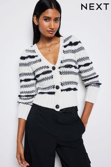 Black/White Stitchy Stripe Cardigan (C34036) | 65 €