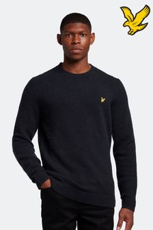 Lyle & Scott Blue Brushed Crew Neck Cardigan (C34178) | €70