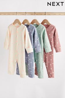 Multi - Set de 4 pijamale întregi fără tălpi Bebeluși Pachet (0 luni - 3 ani) (C34290) | 207 LEI - 240 LEI