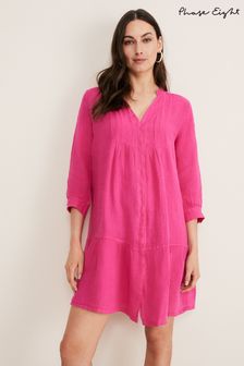 Phase Eight Pink Penele Linen Swing Dress (C34302) | ₪ 542