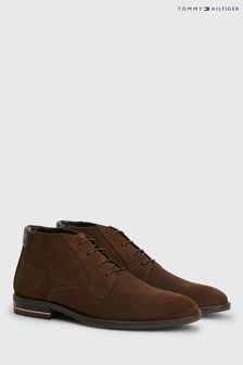 Tommy Hilfiger Brown Signature Hilfiger Suede Boots (C34330) | OMR83