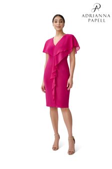Adrianna Papell Pink Jersey And Chiffon Sheath Dress (C34378) | €72