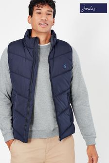 Joules Blue Loche Wide Barrell Gilet With Contrast Lining (C34390) | $132