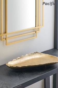 Pacific Champagne Gold Metal Decorative Platter (C34595) | €136
