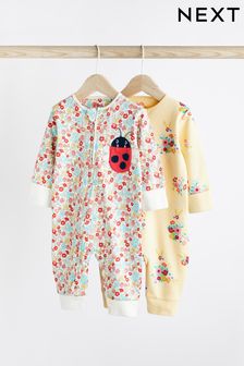 Multi - Set de 2 pijamale întregi fără tălpici cu Bebeluși Pachet (0 luni - 3 ani) (C34607) | 141 LEI - 174 LEI