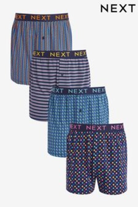 Navy Blue/Pink Spot Stripe 4 pack Jersey Boxers (C34975) | $42