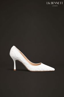 LK Bennett White Leilani Lace Wedding Shoes