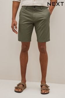 Khaki Green Loose Stretch Chino Shorts (C35280) | 48 zł