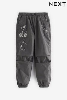 Ogleno siva z okrasjem - Cargo hlače z manšetami Parachute (3–16 let) (C35396) | €15 - €19