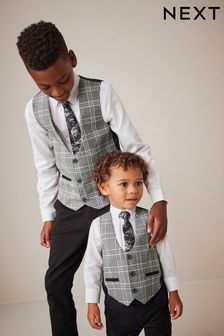 Grey Waistcoat, Shirt & Tie Set (12mths-16yrs) (C35406) | AED135