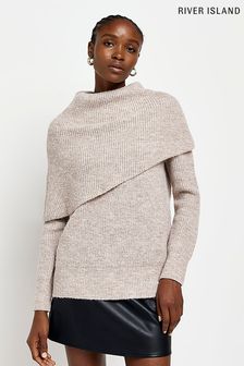 River Island Brown Slouch Neck Jumper (C35721) | 60 €