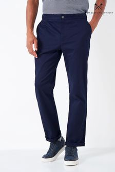 Темно-синие хлопковые брюки классического кроя в деловом стиле Crew Clothing Company (C35745) | €49