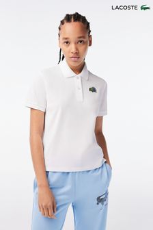 Lacoste Netflix Bridgerton Polo-Shirt, Weiß/Blau/Rot (C35810) | 95 €