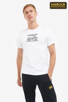 Weiß - Barbour® International Lens T-Shirt mit Fahrradgrafik (C35820) | 23 €