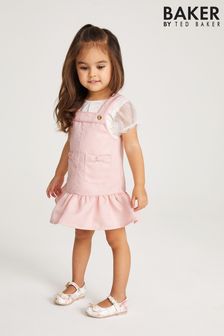 Baker by Ted Baker Pink Pique Pinafore and T-Shirt Set (C35909) | €50 - €57