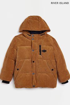 River Island Light Chelsea Cord Brown Puffer Jacket (C35946) | ￥7,340 - ￥9,790