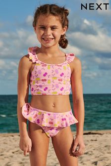 Cerise Fluro Rose - Bikini à manches volantées (3-16 ans) (C36105) | €8 - €11
