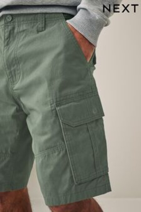 Sage Green Cotton Cargo Shorts (C36195) | $39