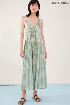 Accessorize Green Cross Back Tie Dye Dress (C36196) | $110