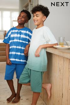 Barwiony na niebiesko - Dwa komplety piżam z szortami (3-16 lat) (C36207) | 118 zł - 165 zł