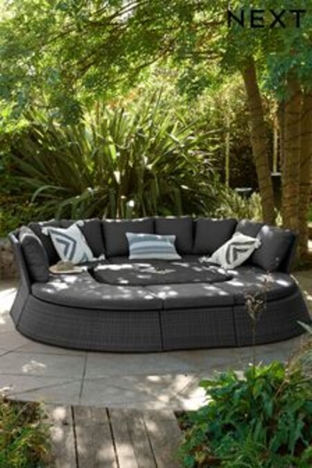 Black Dorset Garden Rattan Effect Multi-Use Living Dining and Lounge Set (C36278) | €3,375