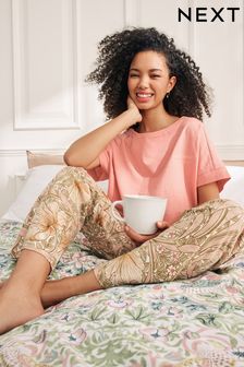 Morris & Co Pink Floral Cotton Short Sleeve Pyjamas (C36370) | 26 €