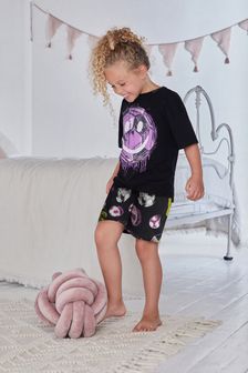 Black Purple Football Pyjama Short Set (3-16yrs) (C36471) | €10 - €14