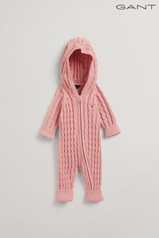 GANT Baby Pink Cotton Cable Zip Coverall (C36513) | 87 €