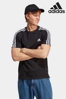 Schwarz - adidas Essentials Single Jersey-T-Shirt mit 3 Streifen (C36527) | 36 €