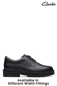 Negro - Zapatos ajustables Prague de cuero con cordones de Clarks (C36542) | 79 € - 82 €