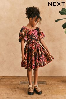 Pink Bedruckt - Kleid mit Cutout-Detail (3-16yrs) (C36545) | 26 € - 34 €