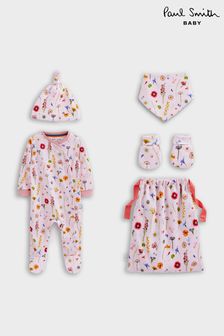 Paul Smith Baby Girls Pink Floral Sleepsuit Gift Set (C36826) | €130