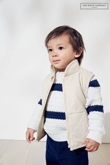 The White Company Natural Recycled Borg Lined Cord Gilet (C36892) | $69