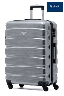 Flight Knight Silver Gloss Medium Hardcase Lightweight Check In Suitcase With 4 Wheels (C36916) | ￥10,570
