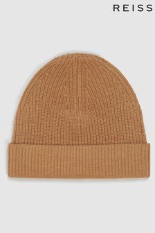 Reiss Camel Raff Wool Blend Beanie Hat (C36938) | $79