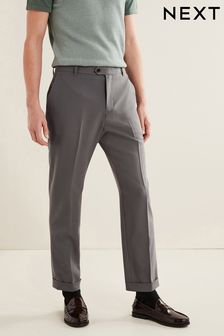 Серый - Строгие брюки с однотонной отделкой спереди (C36953) | €13