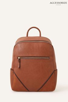 Accessorize Brown Classic Zip Around Backpack