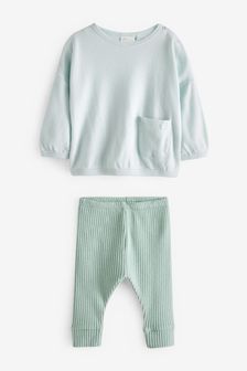 Teal Blue 2 Piece Baby Sweatshirt And Rib Leggings Set (0mths-2yrs) (C36972) | 24 € - 27 €
